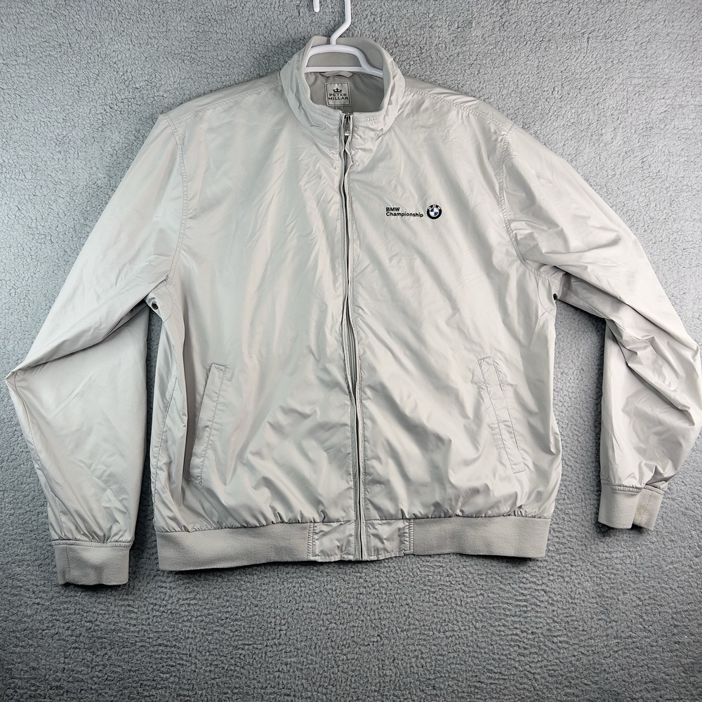 Peter‎ Millar BMW Championship Mens XXL 2XL Series Windbreaker Lined Jacket Tan